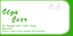 olga cser business card